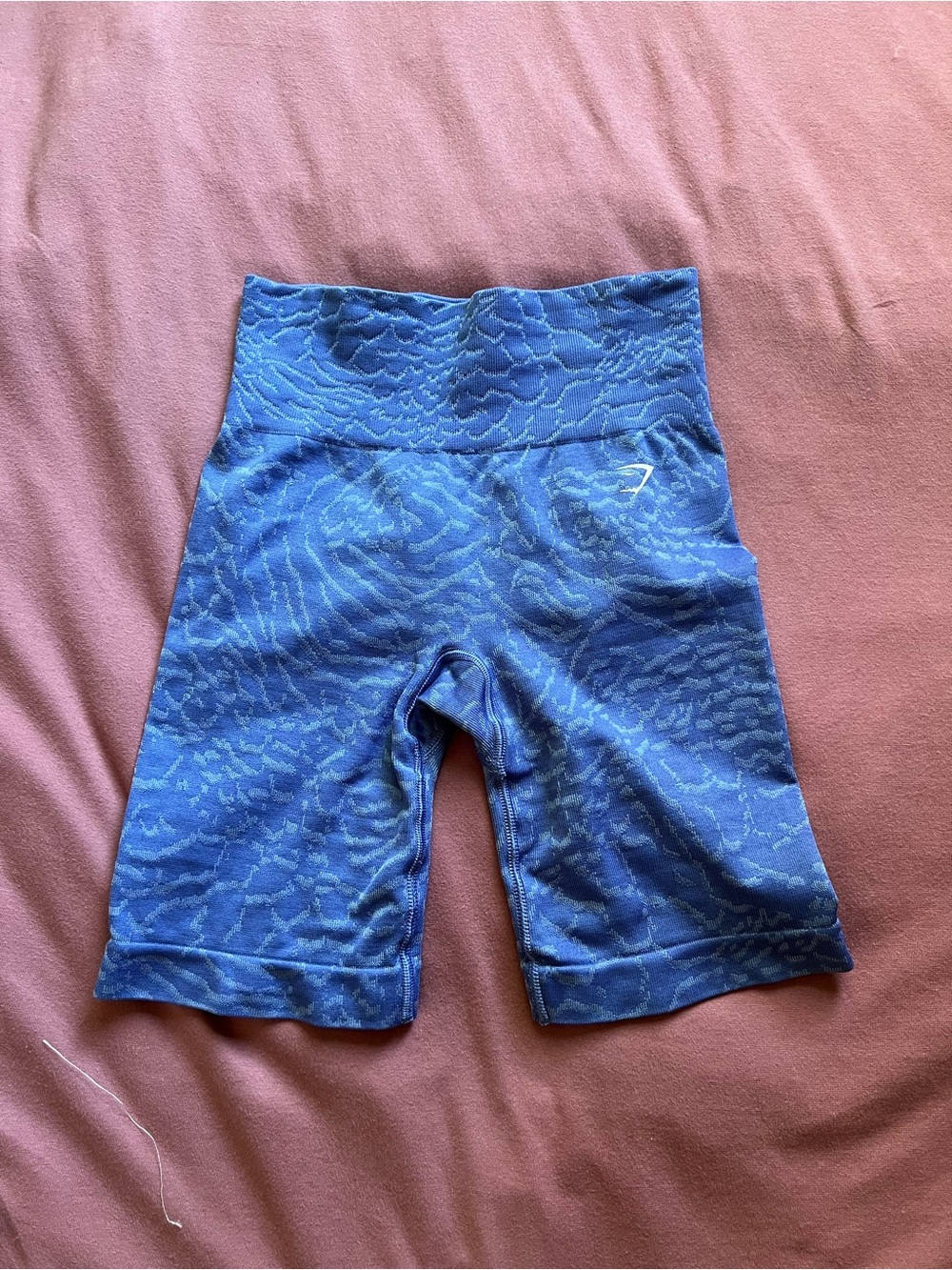 Gymshark Blue Patterned High-Waist Women's Bike Shorts
